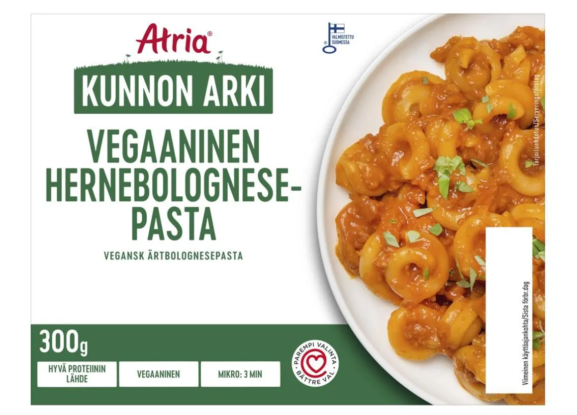 ATRIA KUNNON ARKI VEGAANINEN HERNEBOLOGNESEPASTA 300 G