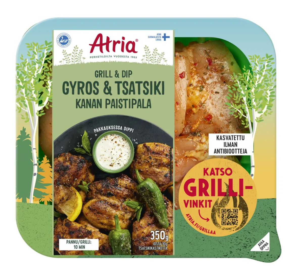ATRIA GRILL & DIP KANAN PAISTIPALA GYROS & TSATSIKI 350 G