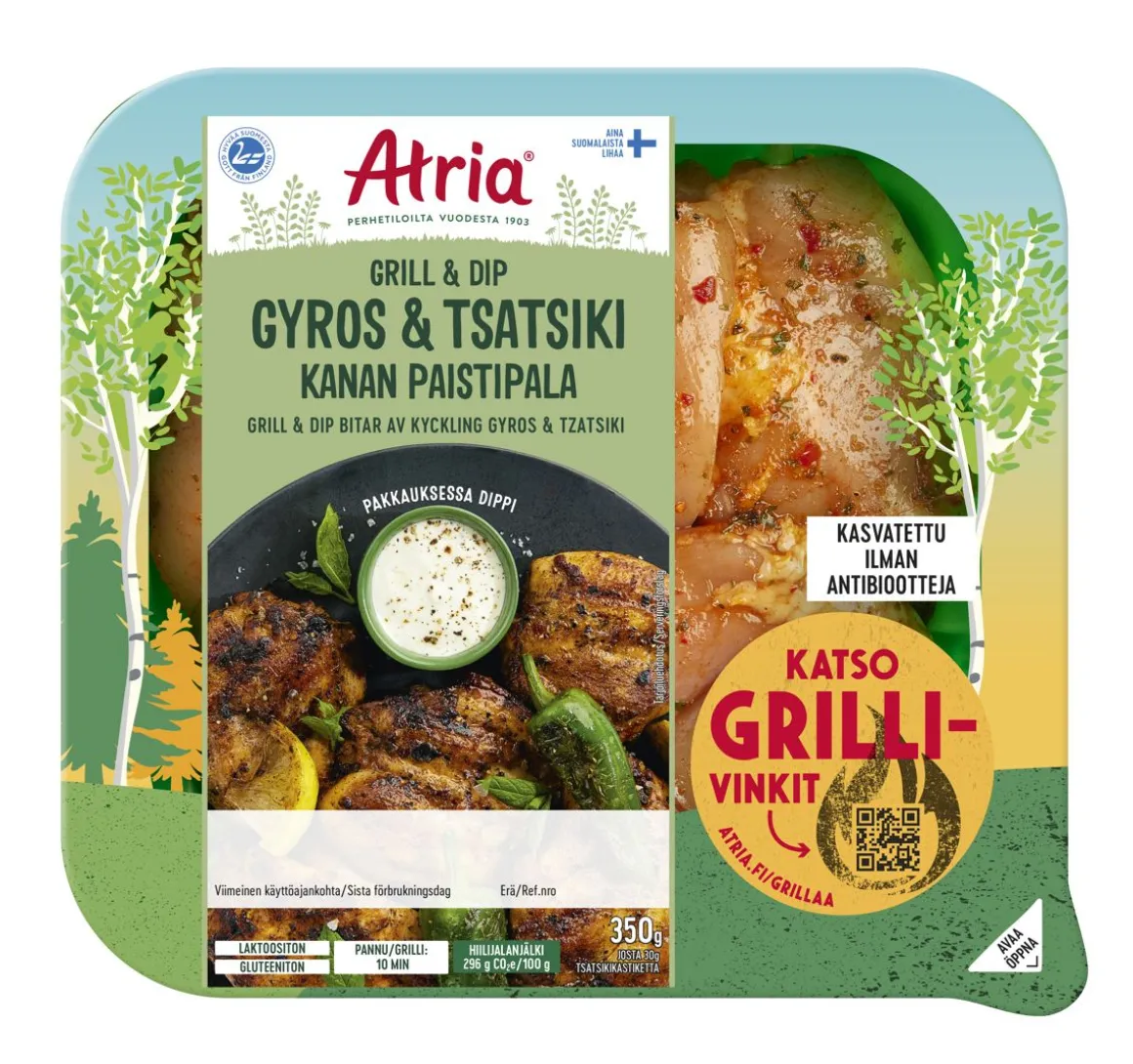 ATRIA GRILL & DIP KANAN PAISTIPALA GYROS & TSATSIKI 350 G