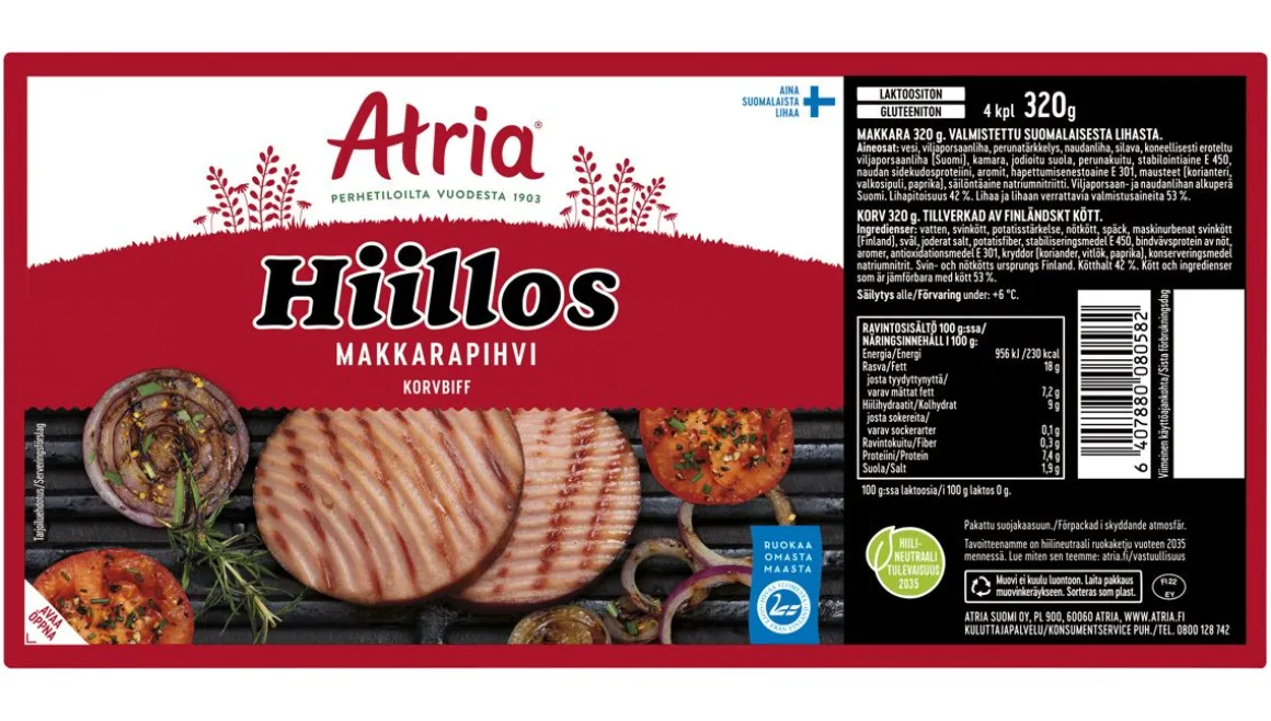 ATRIA HIILLOS MAKKARAPIHVI 320 G