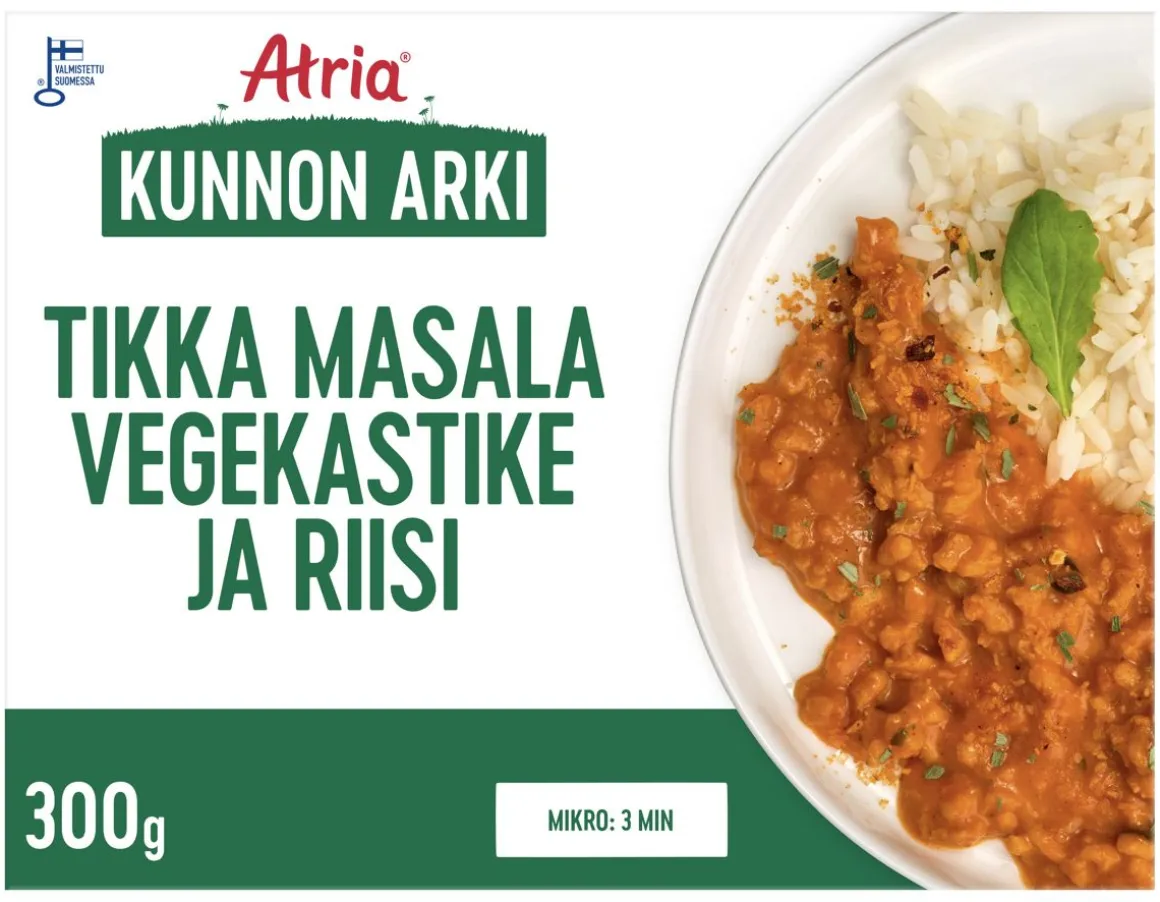 ATRIA KUNNON ARKI TIKKA MASALA VEGEKASTIKE JA RIISI 300 G