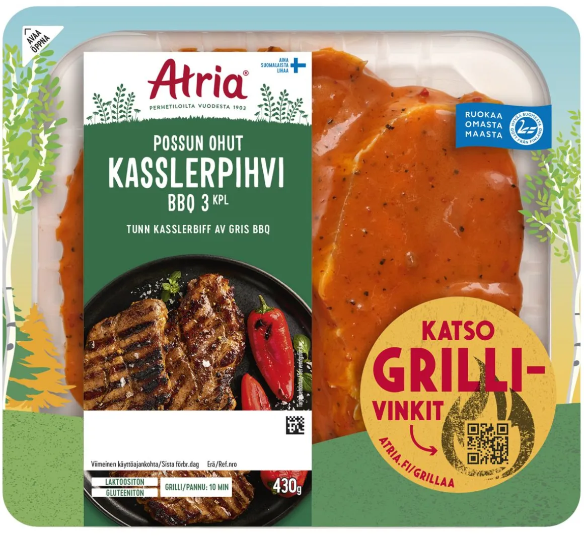 ATRIA POSSUN OHUT KASSLERPIHVI BBQ 430 G