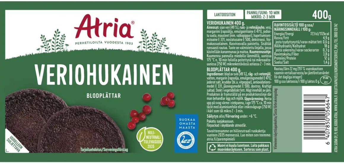 ATRIA VERIOHUKAINEN 400 G