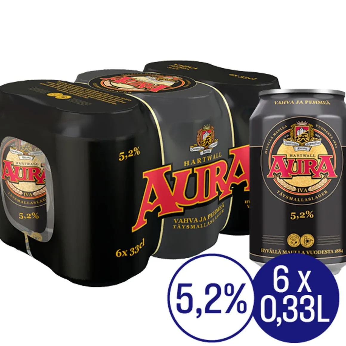 AURA 5,2% 0,33 TLK 6-PACK 1,98 L