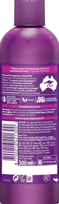 AUSSIE SOS REPAIR & REVIVE SHAMPOO 300 ML