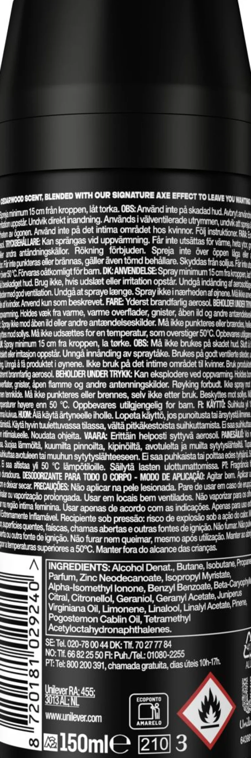AXE BODYSPRAY BLACK 150 ML