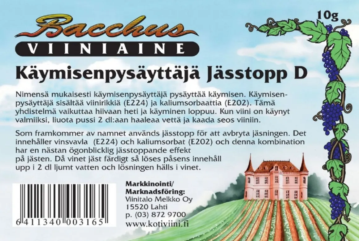 BACCHUS KÄYMISENPYSÄYTTÄJÄ 10 G