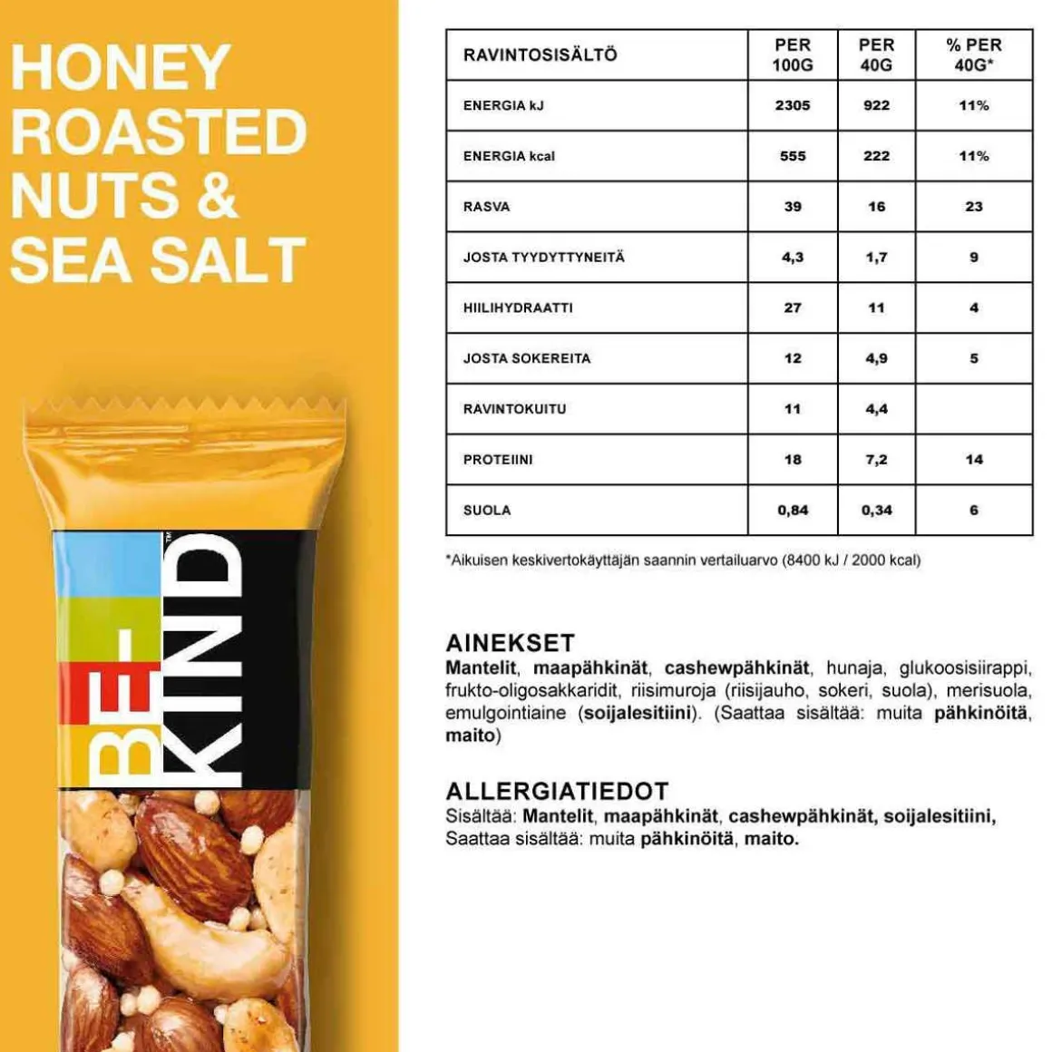 BE-KIND HONEY ROASTED NUTS & SEA SALT 0,04