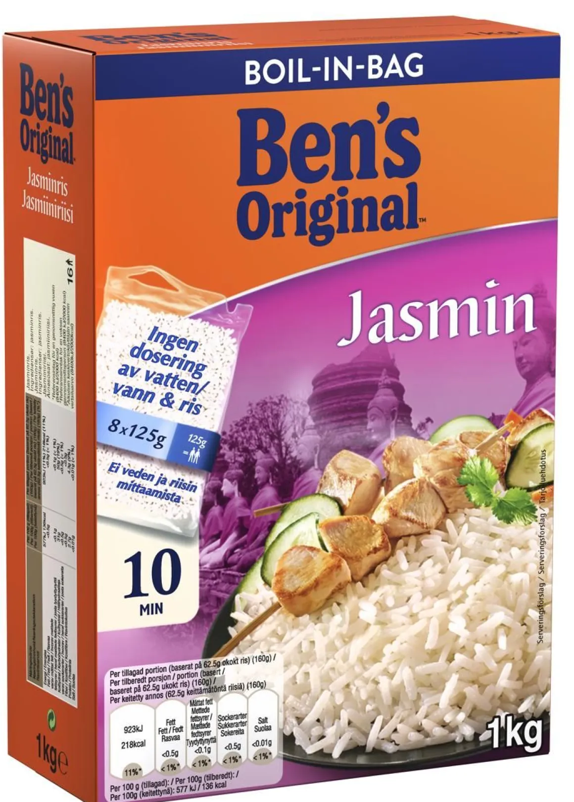 BEN'S ORIGINAL JASMIINIRIISI KEITINPUSSI 8X125G