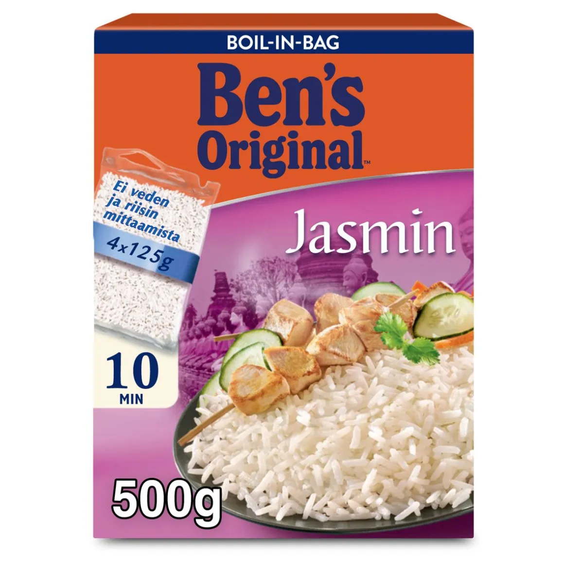 BEN'S ORIGINAL JASMIINIRIISI KEITINPUSSI 4X125G 500 G