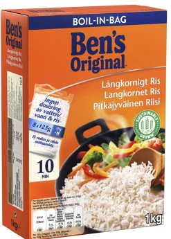BEN'S ORIGINAL PITKÄJYVÄINEN RIISI KEITINPUSSI 8X125G