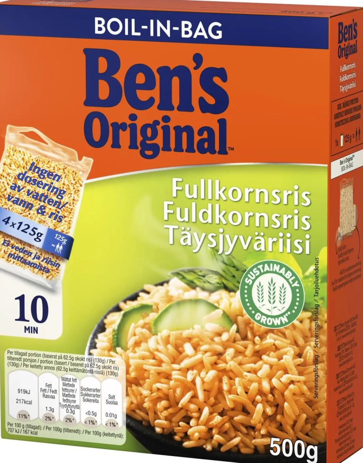 BEN'S ORIGINAL TÄYSJYVÄRIISI KEITINPUSSI 4X125G