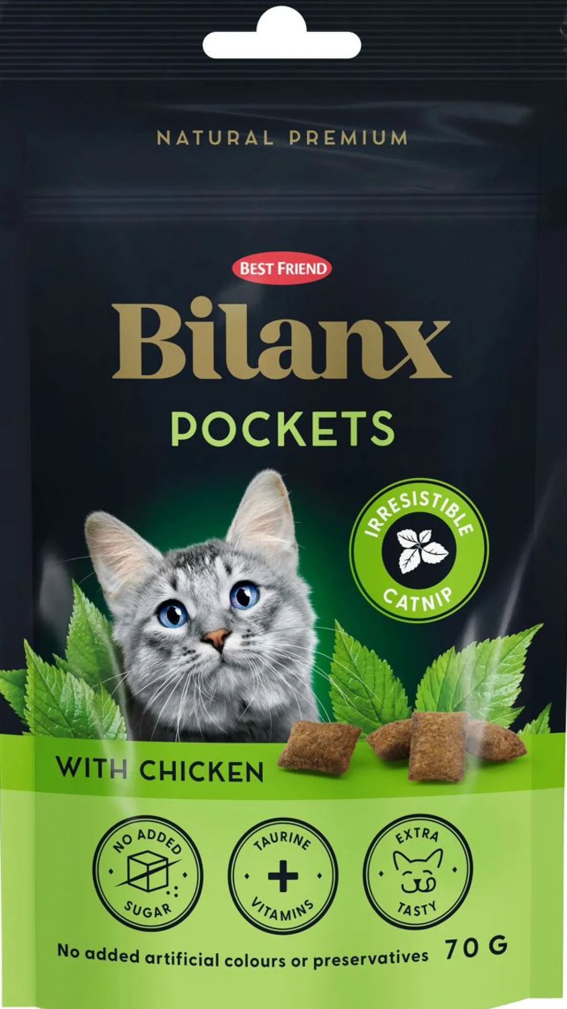 BEST FRIEND BILANX POCKETS HERKKU KISSANMINTTU 70 G