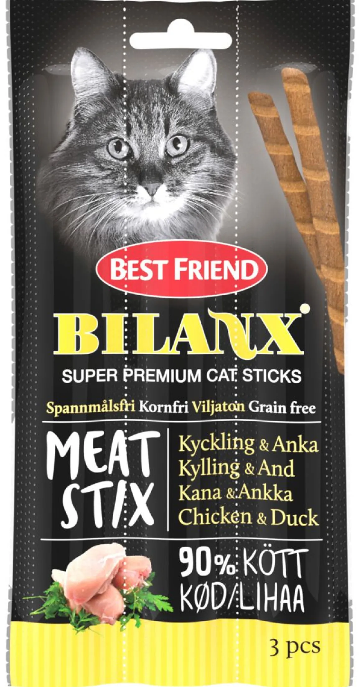 BEST FRIEND BILANX STIX CHICKEN & DUCK 3-PACK KISSAN MAKUPALA