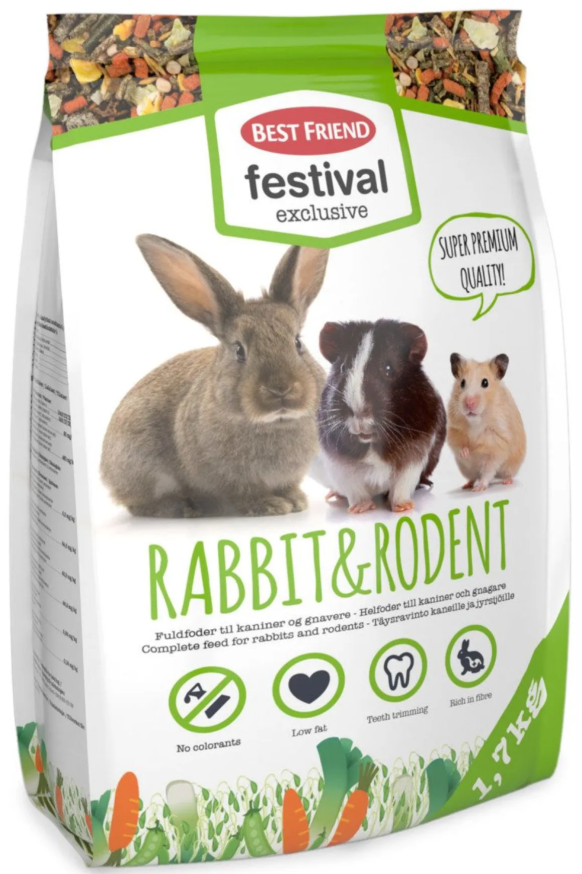 BEST FRIEND FESTIVAL EXCLUSIVE KANIN JA JYRSIJÄN TÄYSRAVINTO 1,7 K