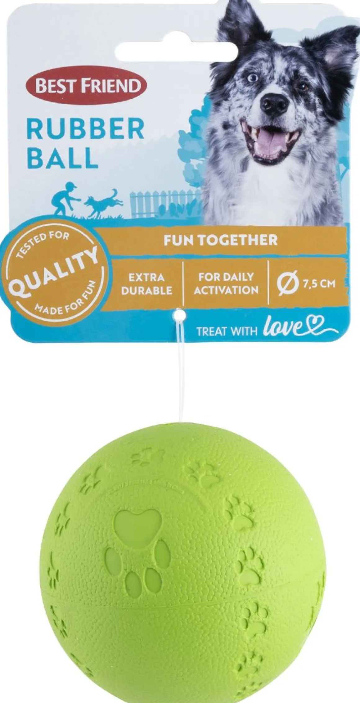 BEST FRIEND RUBBER BALL KOIRAN PALLO 7,5CM