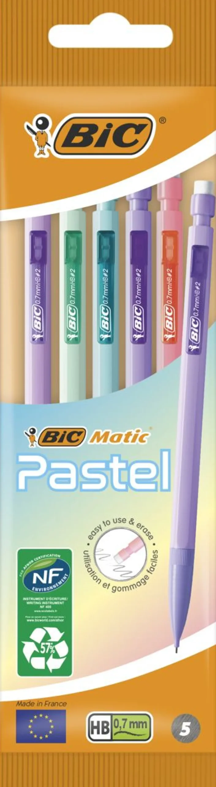 BIC MATIC PASTEL LYIJYTÄYTEKYNÄ 0,7MM 5KPL