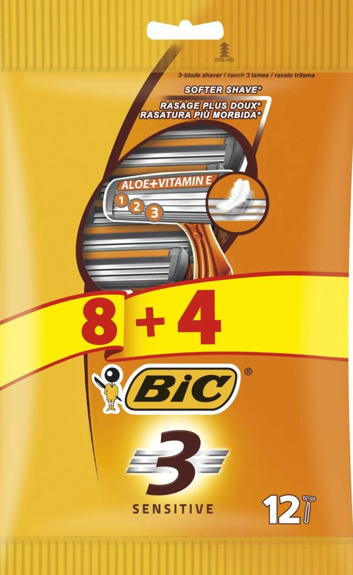 BIC 3 SENSITIVE 8+4 KPL 12 KPL