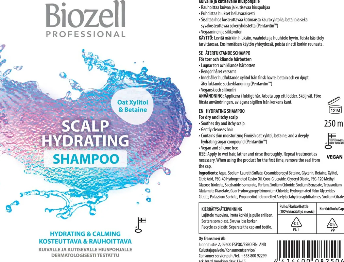 BIOZELL SCALP KOSTEUTTAVA SHAMPOO 250 ML