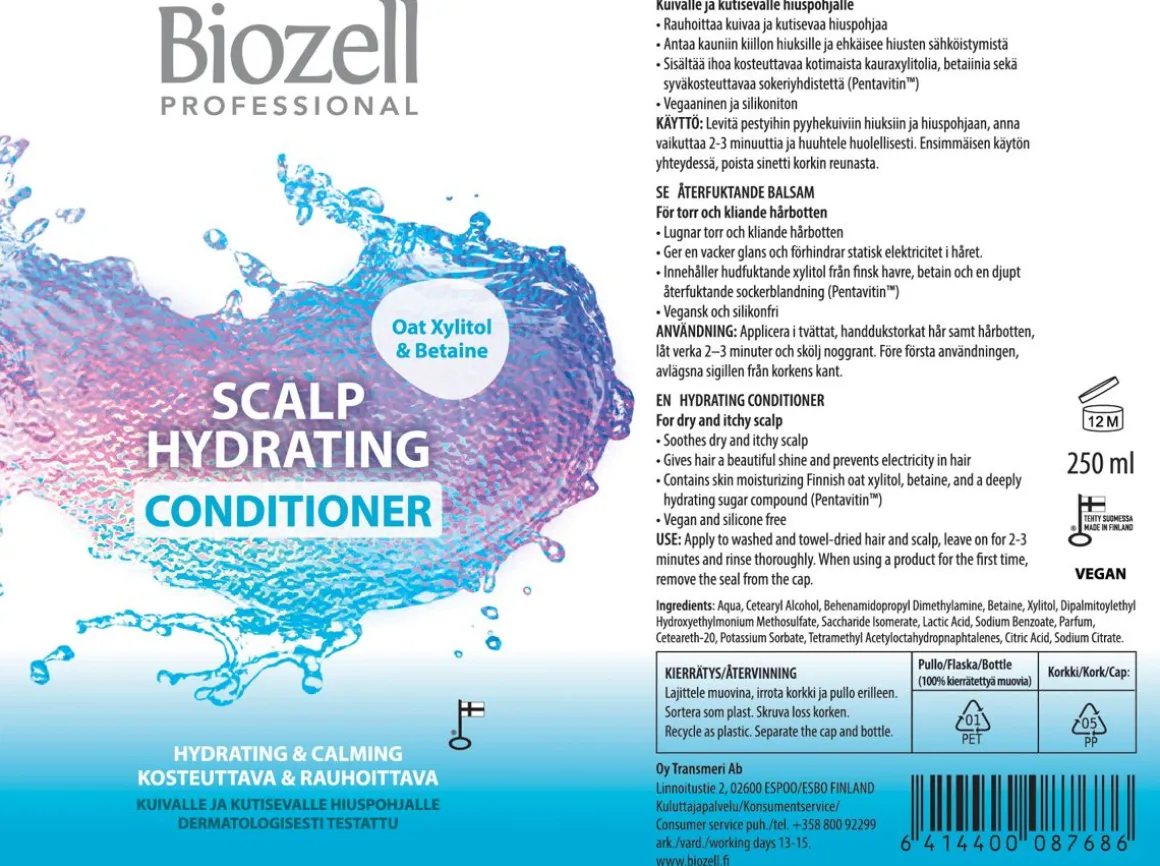BIOZELL SCALP KOSTEUTTAVA HOITOAINE 250 ML