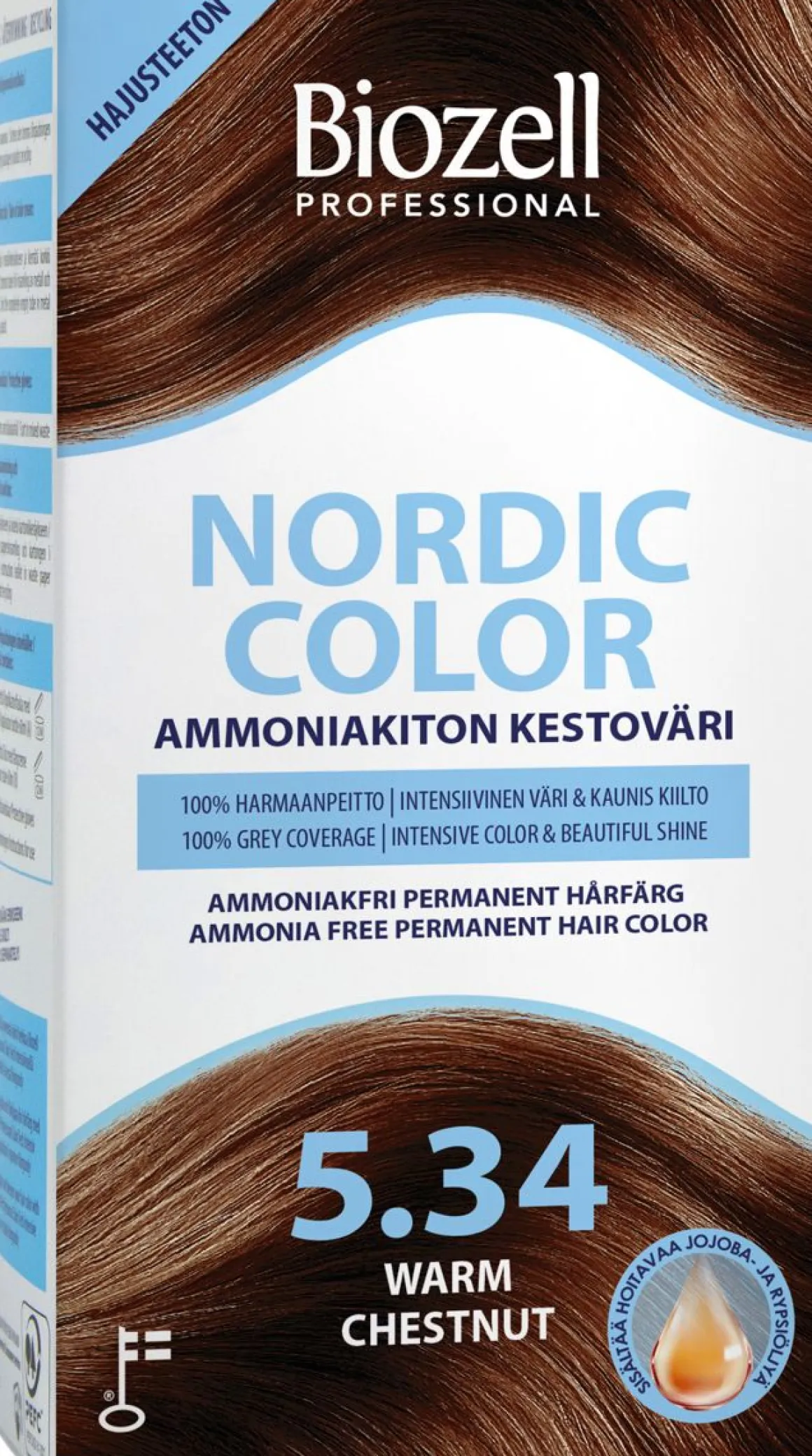 BIOZELL PROFESSIONAL NORDIC COLOR AMMONIAKITON KESTOVÄRI WARM C 120 M
