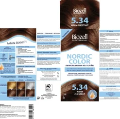 BIOZELL PROFESSIONAL NORDIC COLOR AMMONIAKITON KESTOVÄRI WARM C 120 M