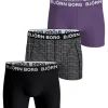 BJÖRN BORG M.BOKSERI 3-PACK MUSTA-VIOLETTI L