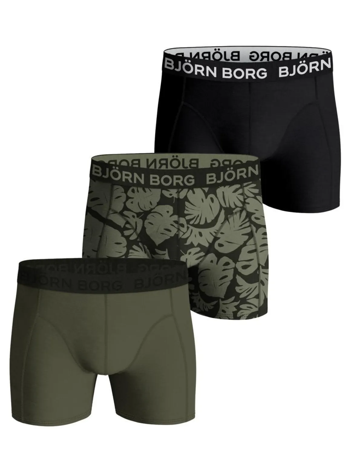 BJÖRN BORG POIKIEN BOKSERIT 3-PACK 110-116 VIHREÄ/MUSTA