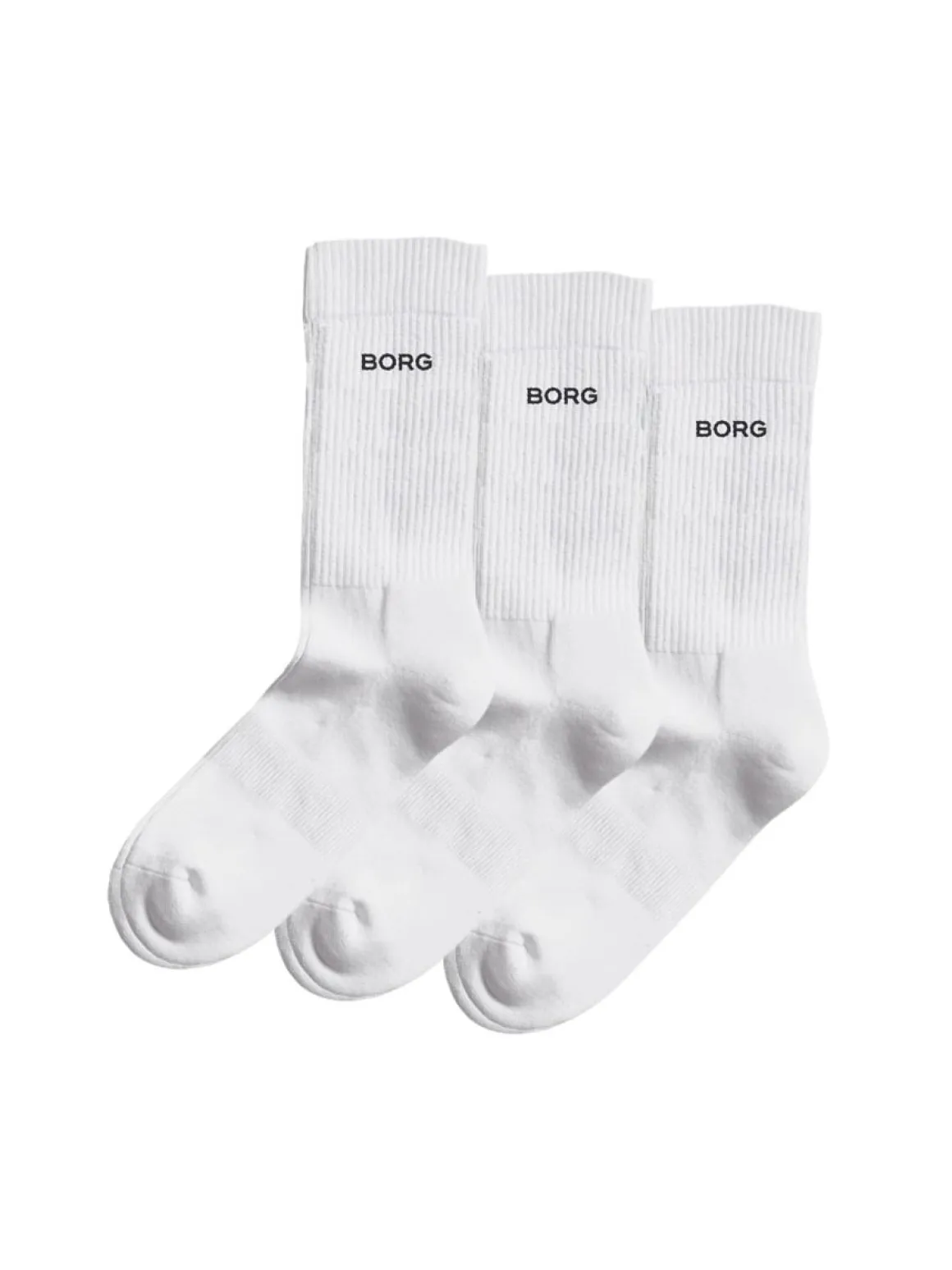 BJÖRN BORG ESSENTIAL CREW SUKAT 3-PACK 43-46 VALKOINEN