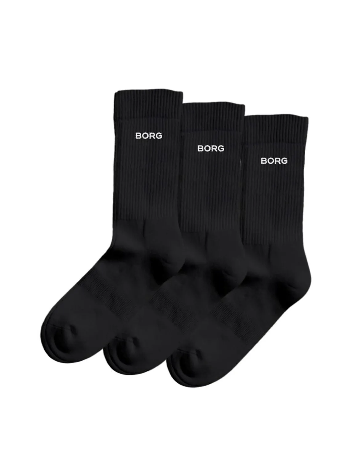 BJÖRN BORG ESSENTIAL CREW SUKAT 3-PACK 43-46 MUSTA