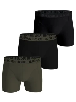 BJÖRN BORG M.BOKSERI 3-PACK MUSTA-VIHREÄ S