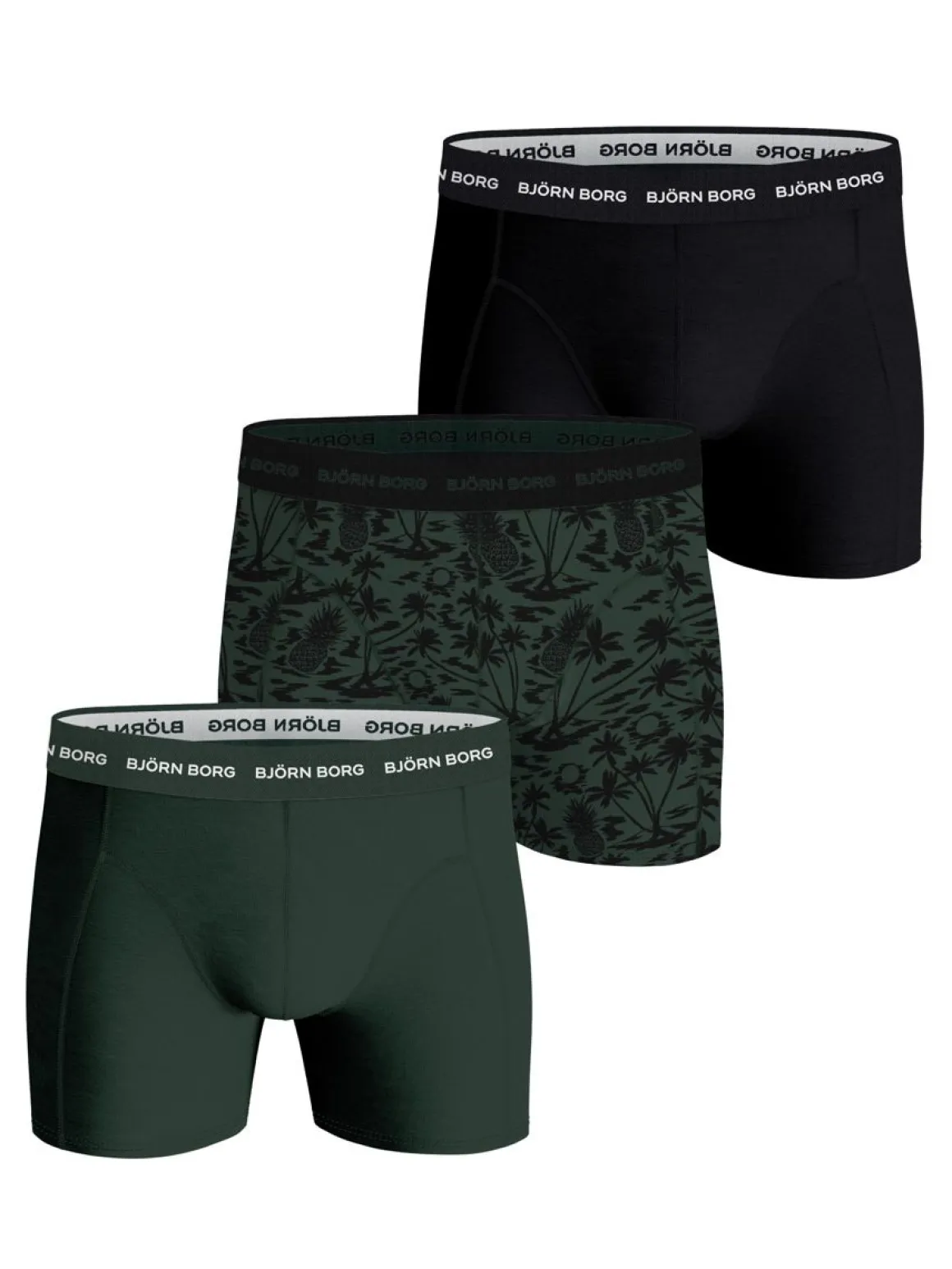 BJÖRN BORG M. BOKSERI 3-PACK XXL MUSTA-VIHREÄ