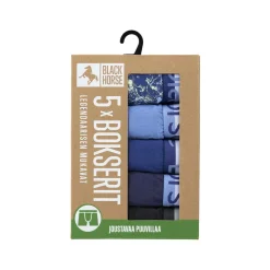 BLACK HORSE JOUSTAVA PUUVILLA BOKSERIT 5-PACK SUMMER NIGHT L