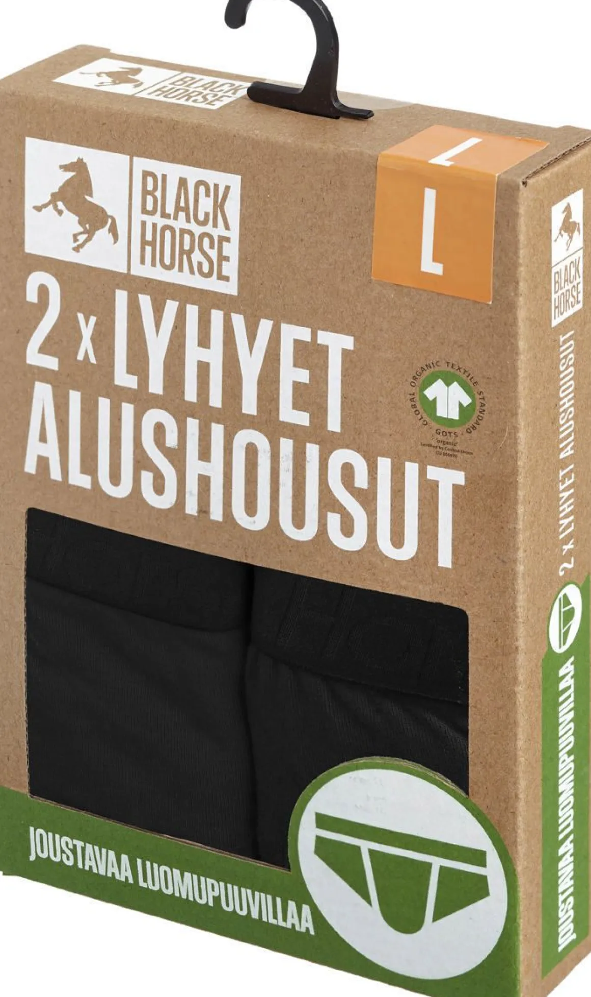 BLACK HORSE M ALUSHOUSUT BRIEF 2-PACK MUSTA M