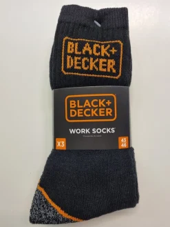BLACK&DECKER TYÖSUKKA 3-PACK MUSTA 39/42