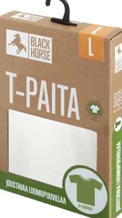 BLACK HORSE T-PAITA O-PÄÄNTIE VALKOINEN M