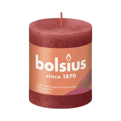 BOLSIUS PÖYTÄKYNTTILÄ 80/68 RUSTIC DELICATE RED