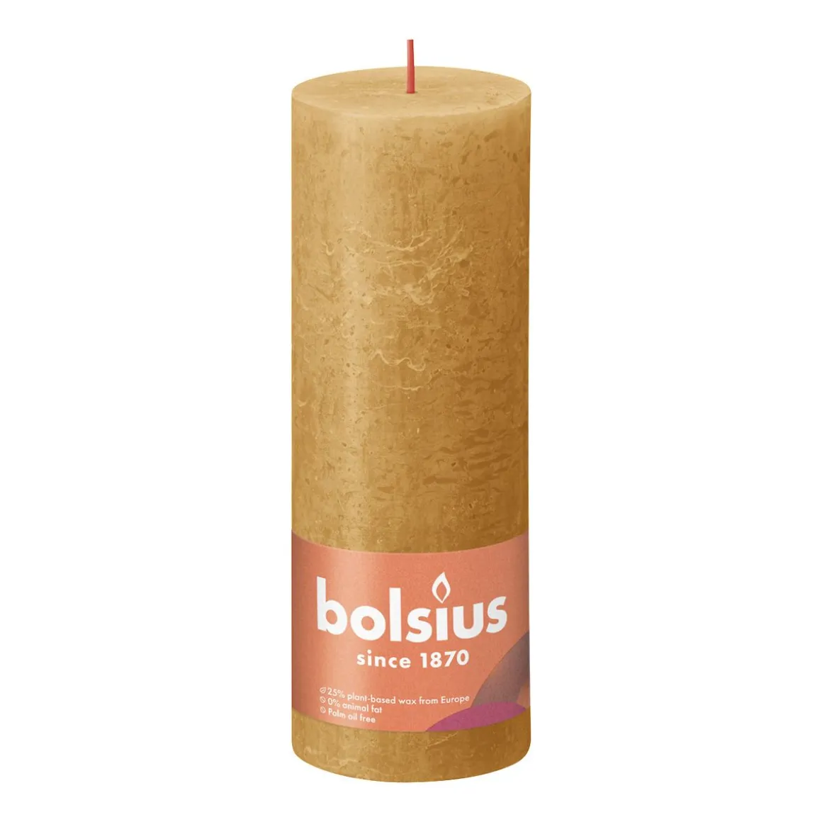 BOLSIUS PÖYTÄKYNTTILÄ 190/68 RUSTIC HONEYCOMB YELLOW