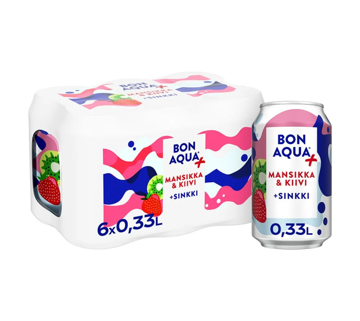 BONAQUA+ LOISTE MANSIKKA&KIIVI 0,33 TLK 6-PACK 1,98 L