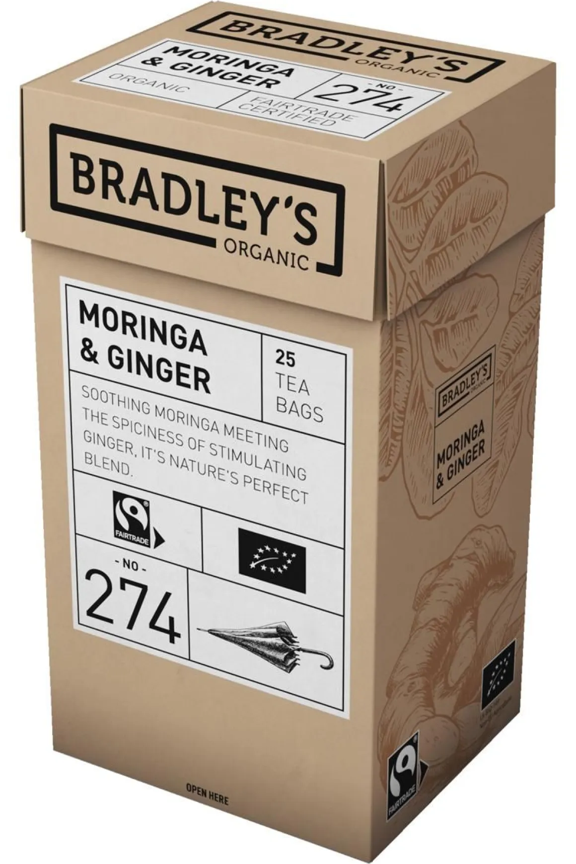 BRADLEY'S MORINGA AND GINGER LUOMU 25KPL 30 G