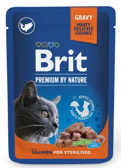 BRIT PREMIUM BY NATURE CAT ANNOSP. STER. GRAVY SALMON 100 G