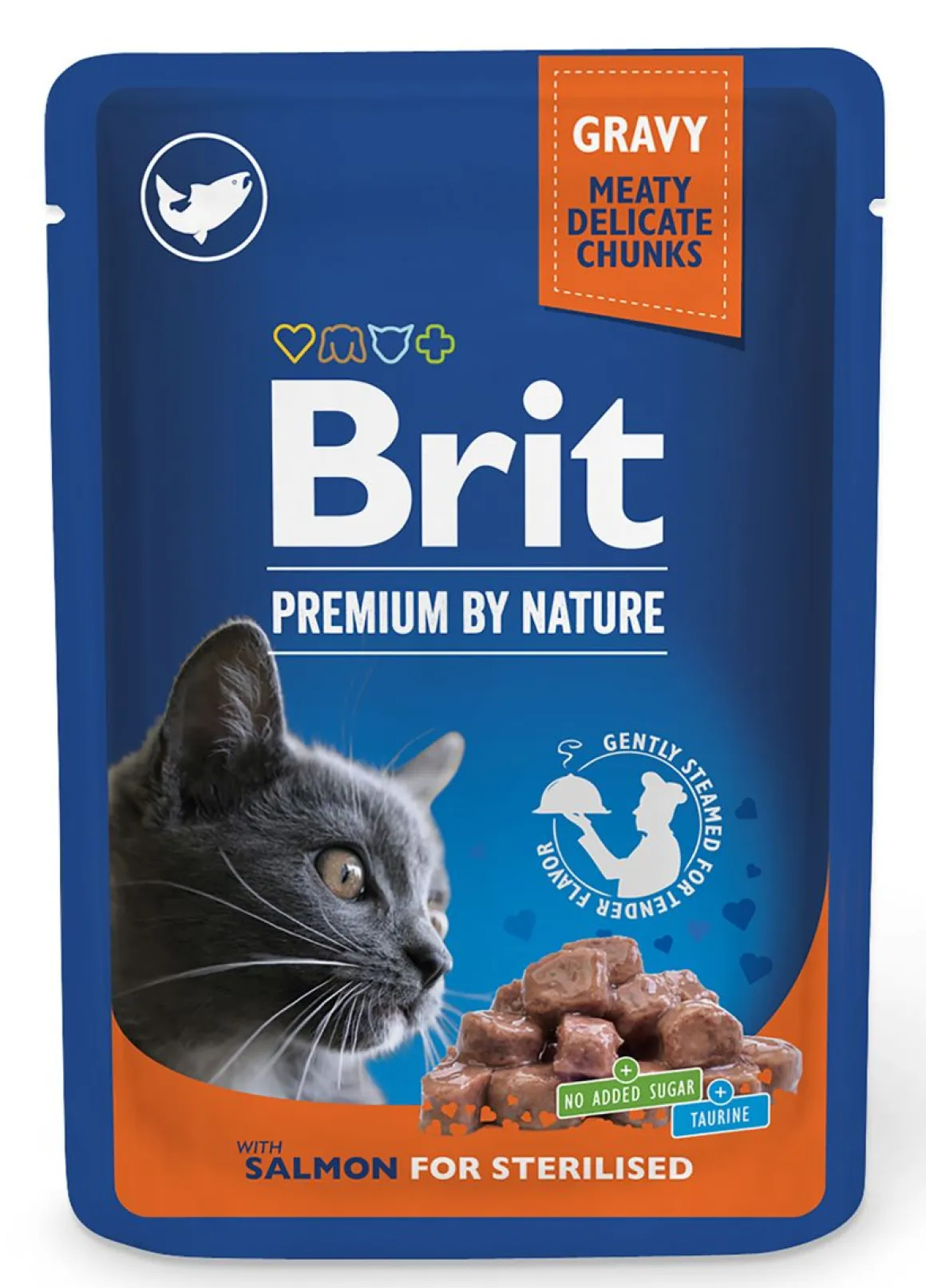 BRIT PREMIUM BY NATURE CAT ANNOSP. STER. GRAVY SALMON 100 G