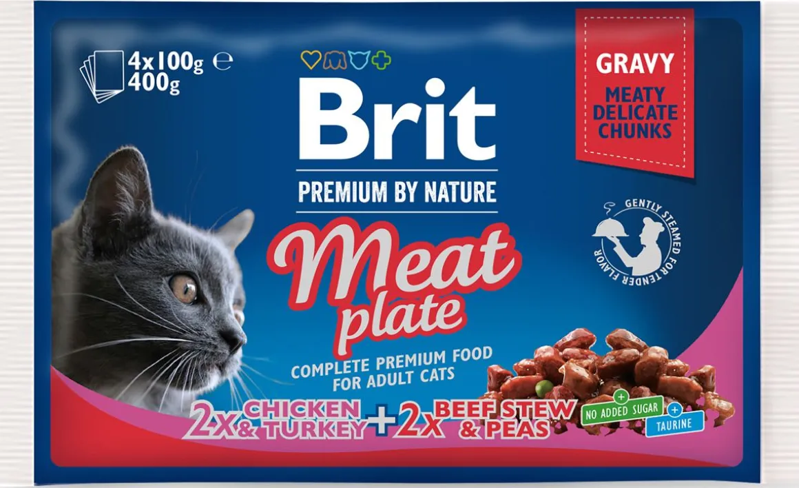 BRIT PREMIUM CAT ANNOSP. ADULT MEAT PLATE 4*100G 400 G