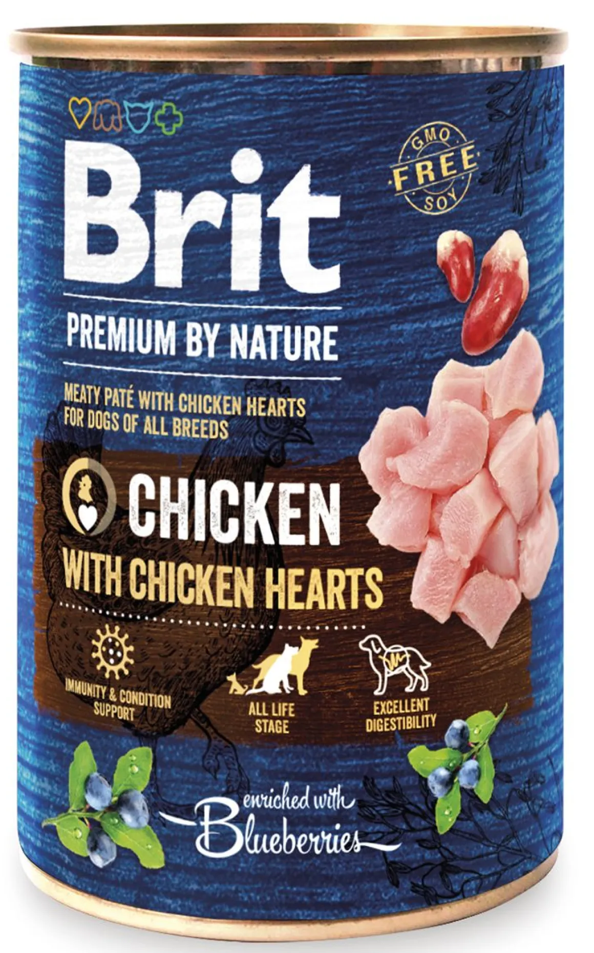 BRIT PREMIUM BY NATURE PATE CHICKEN WITH CHICKEN HEARTS 400 G
