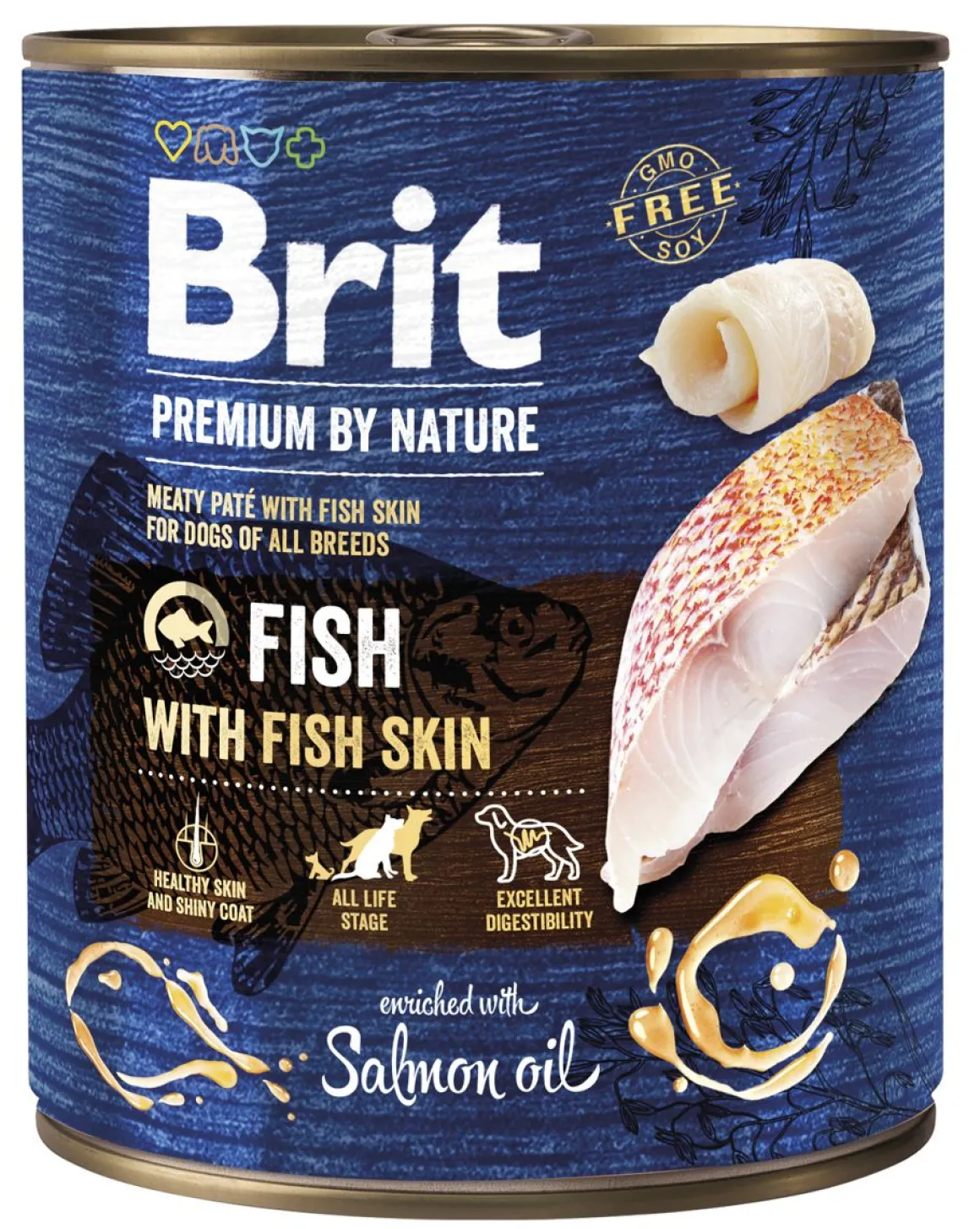 BRIT PREMIUM BY NATURE PATE FISH WITH FISH SKIN 800 G