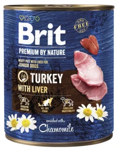 BRIT PREMIUM BY NATURE PATE TURKEY WITH LIVER 800 G