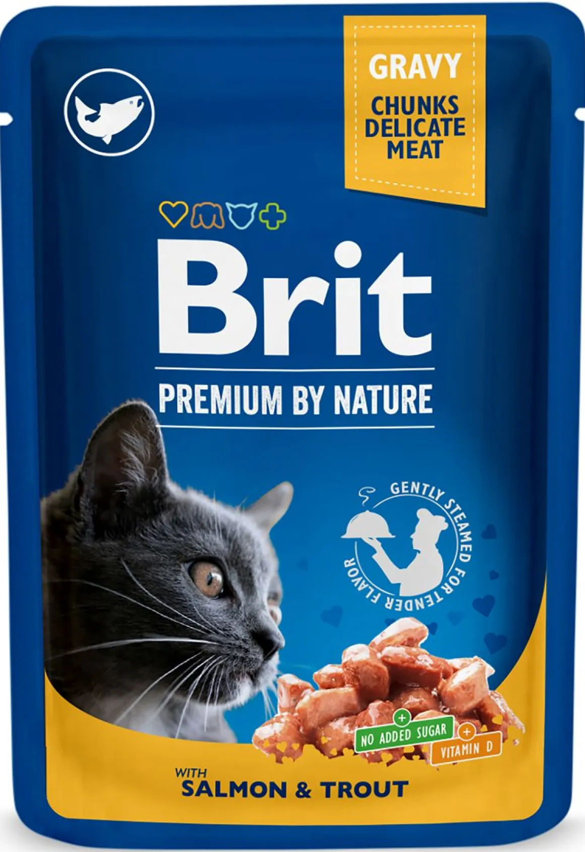 BRIT PREMIUM CAT ANNOSP. ADULT GRAVY SALMON & TROUT 100 G
