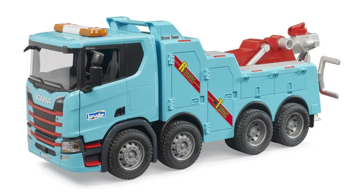 BRUDER SCANIA SUPER 560R HINAUSAUTO VALOILLA JA ÄÄNILLÄ