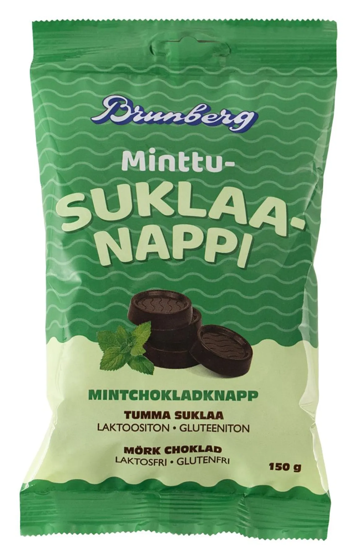 BRUNBERG TUMMA MINTTUSUKLAANAPPI PUSSI LAKTOOSITON 150 G