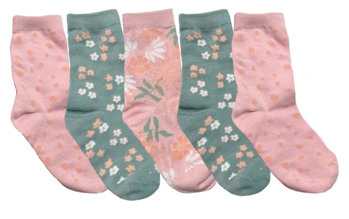CARLSTEINS LASTEN SUKAT 5-PACK 31/33 PINKKI/VIHREÄ